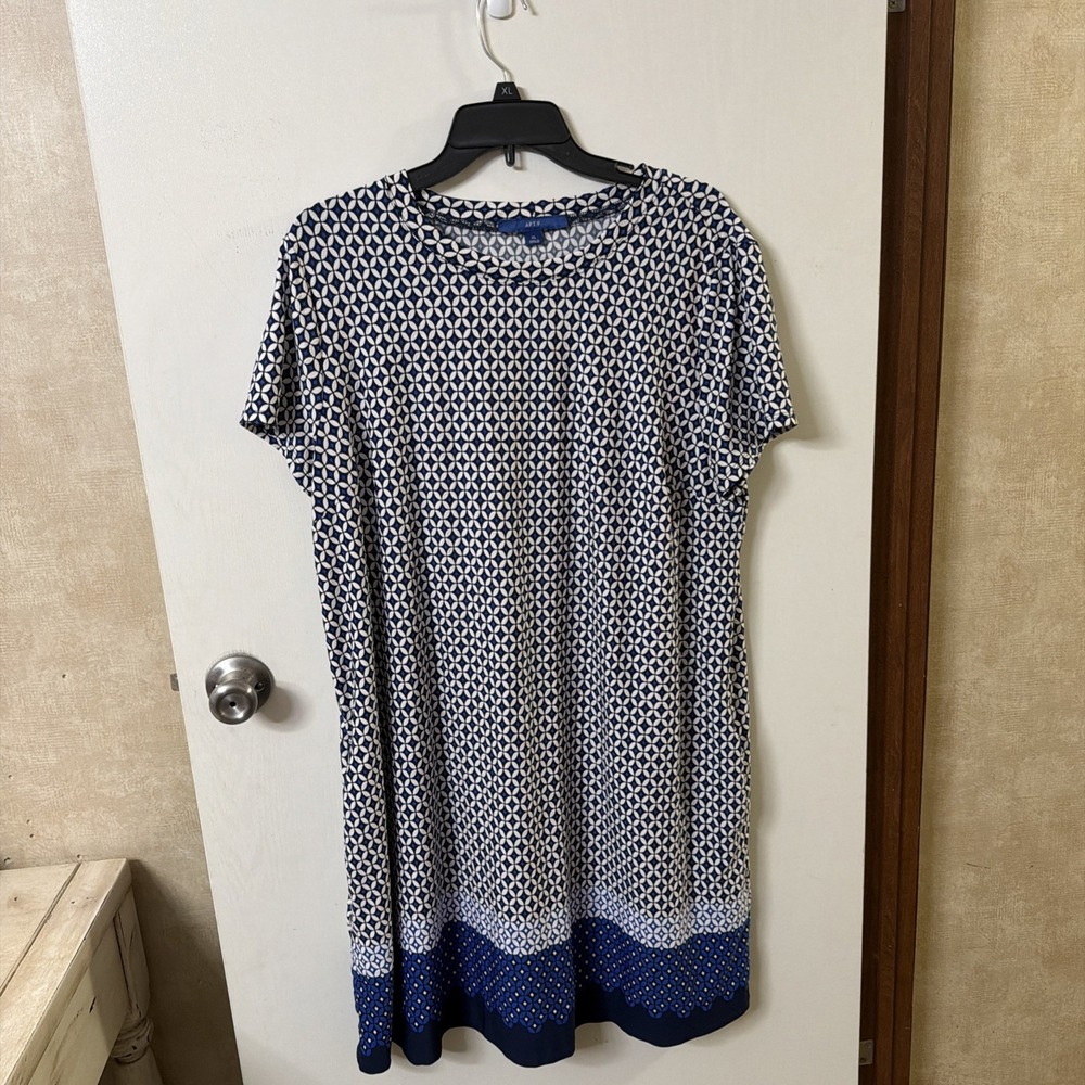 APT. 9 Blue Short Sleeve Women's Blue Dress XL